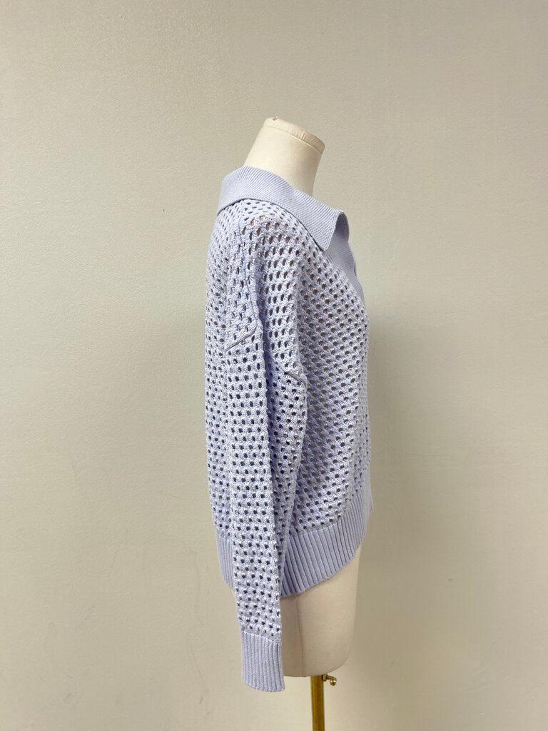 Electric Rose Lilac Open Knit Polo NWT