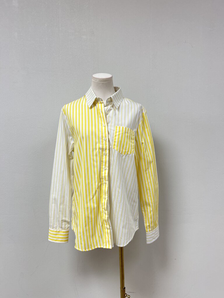 The Shirt Yellow Striped Button Up NWT