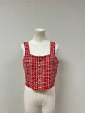 Sandro Red Houndstooth Tank