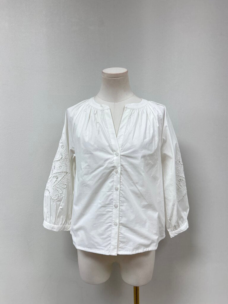 Evereve White Lace Top