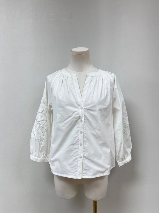 Evereve White Lace Top