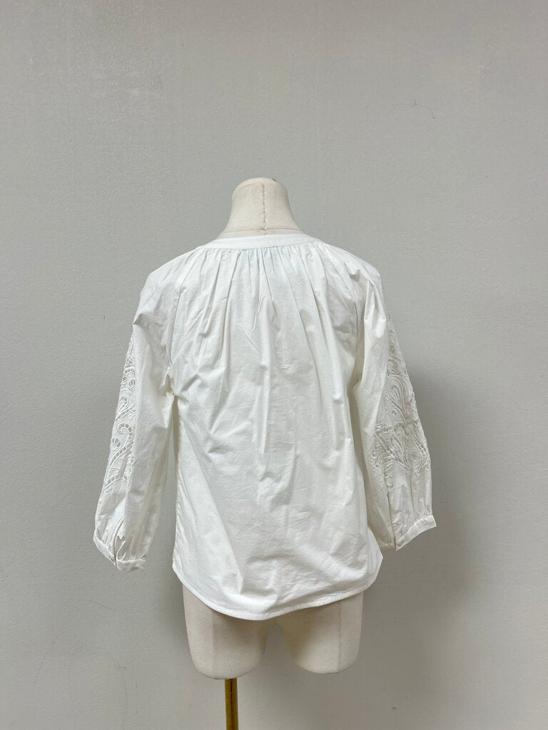 Evereve White Lace Top