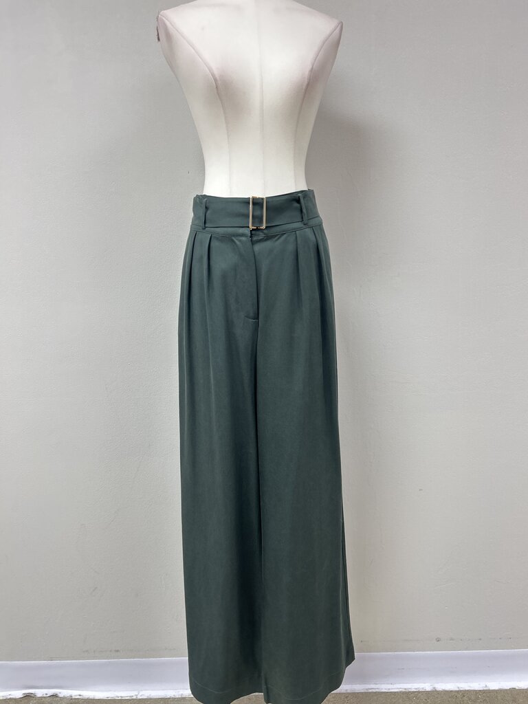 Hevron Forest Green Belted Trouser