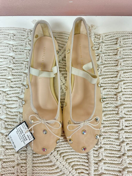 Loeffler Randal Cream Crystal Ballet Flat