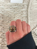 Swarovski Brown Cushion Cut Cocktail Ring