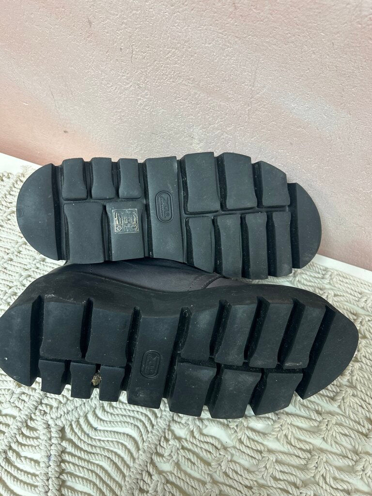 Lofina Black Lace Platform Lug Sole Shoe