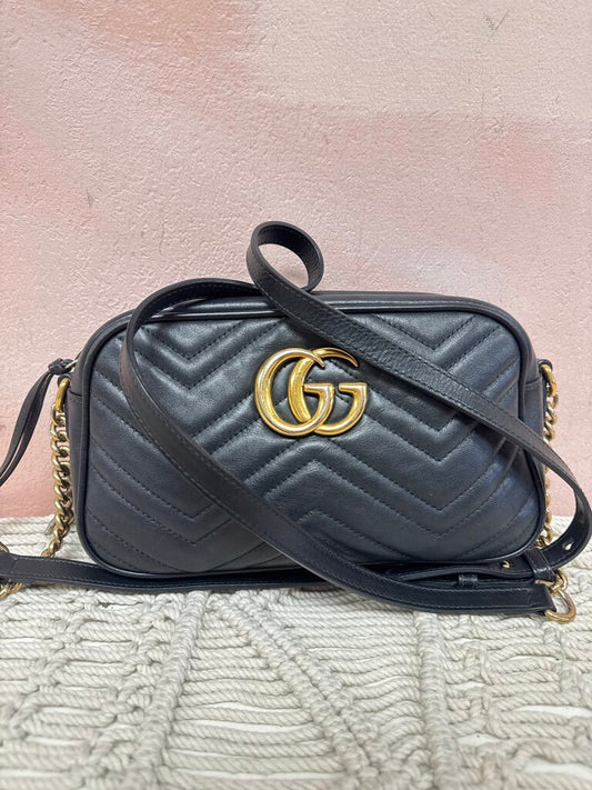 Gucci Black Marmont Small Crossbody (As Is - Inside)