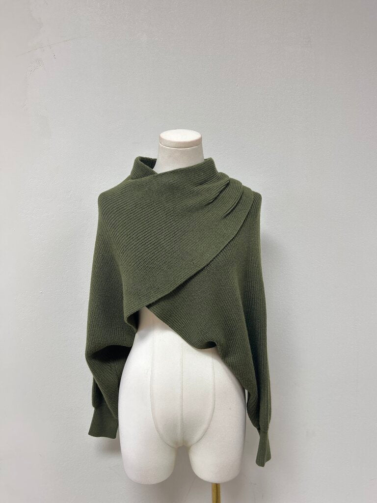 alice + olivia Olive Cropped Wrap Sweater