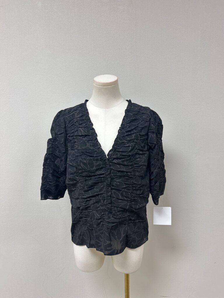 Shoshanna Black Ruched Top NWT