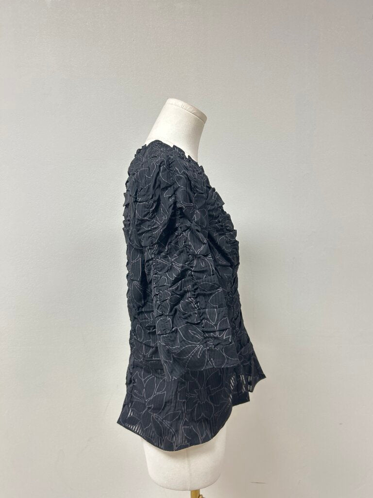 Shoshanna Black Ruched Top NWT