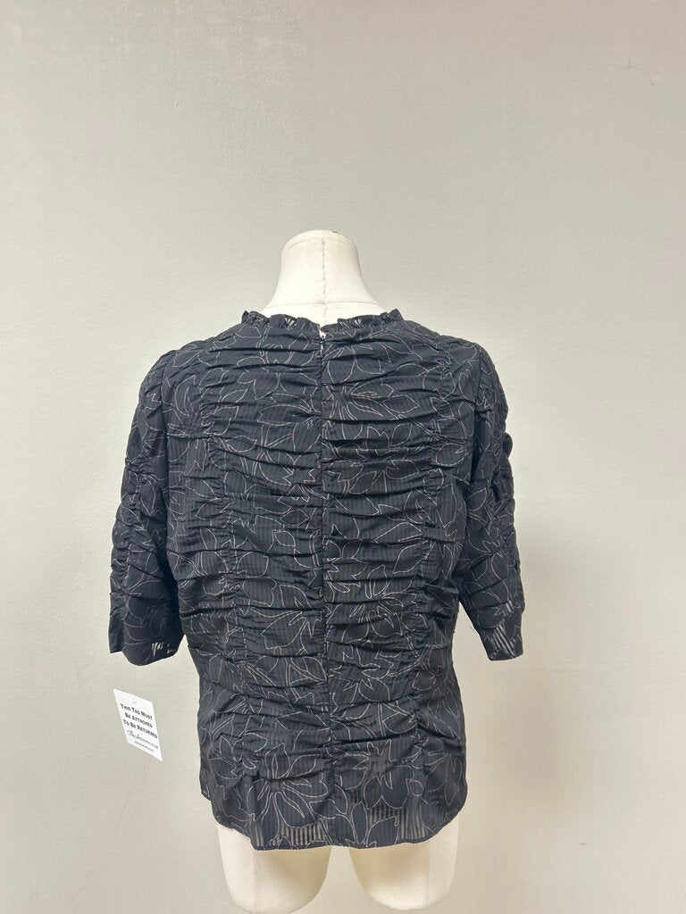 Shoshanna Black Ruched Top NWT