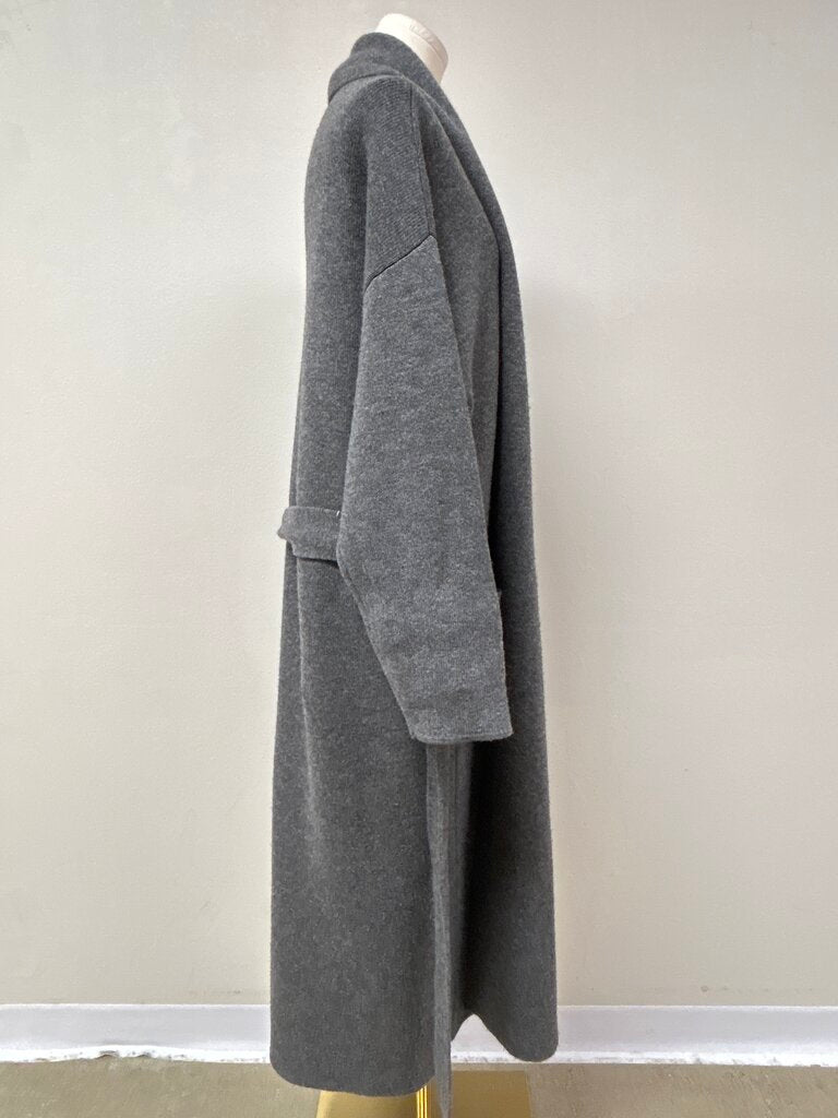 Naadam Charcoal Grey Belted Knit Coat