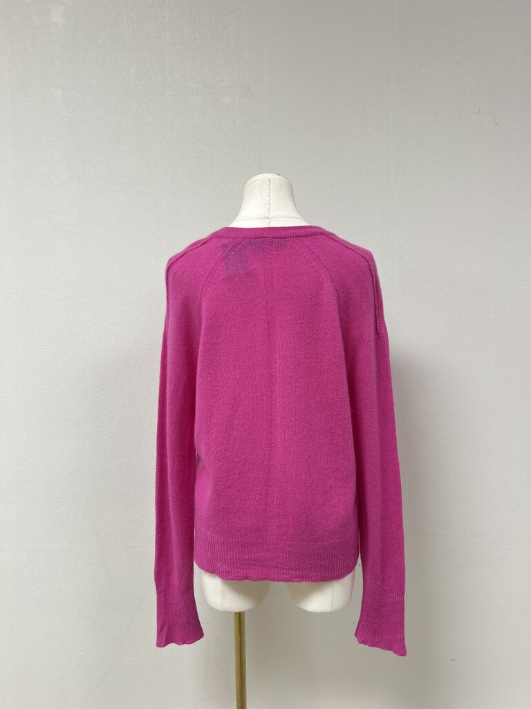360 Cashmere Magenta V-Neck Sweater