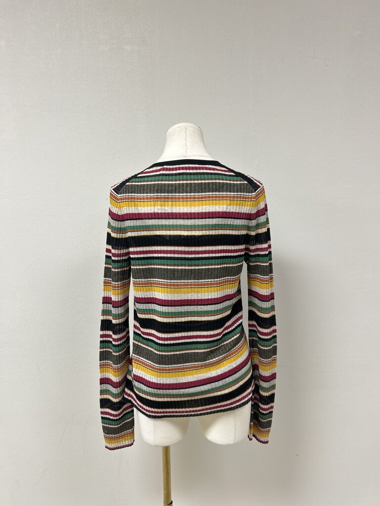 Veronica Beard Striped Ribbed Tank and Cardigan Set