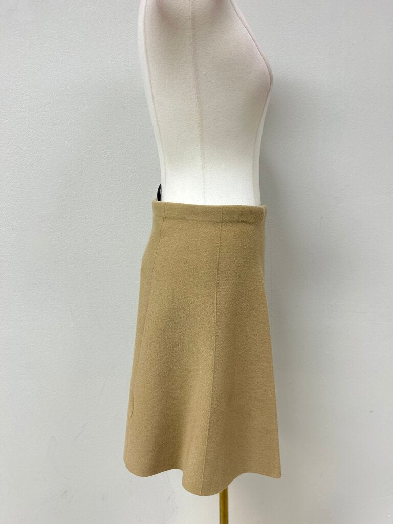 Theory Tan Knit Skater Skirt