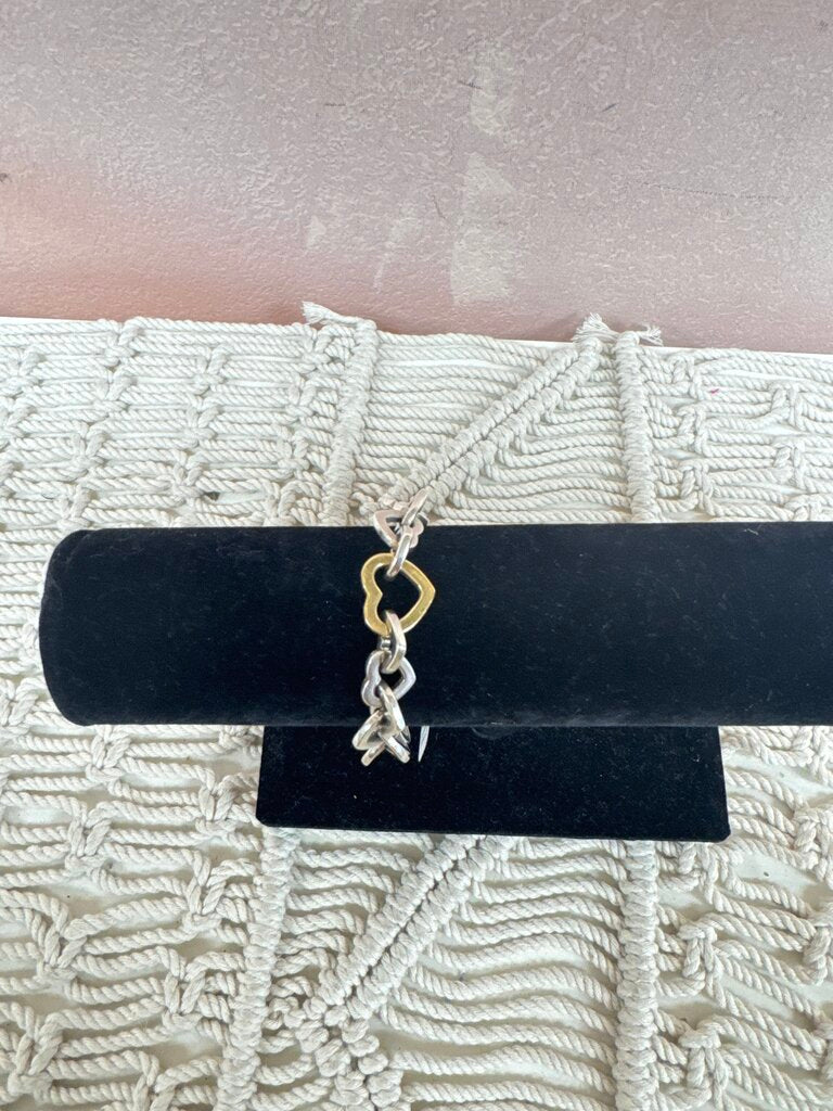 Tiffany & Co Two Tone Heart Link Bracelet w/Box