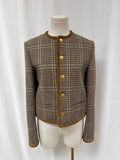 Celine Brown Houndstooth Chasseur Jacket (Orig $4200)
