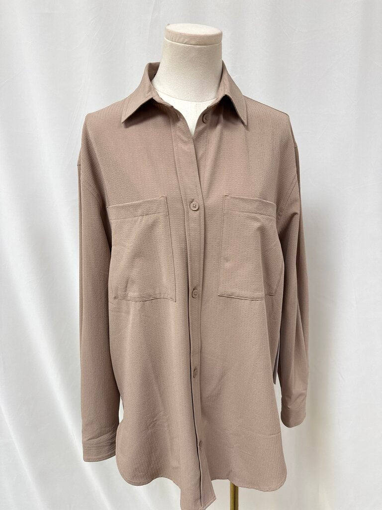 Alo Taupe Button Down NWT