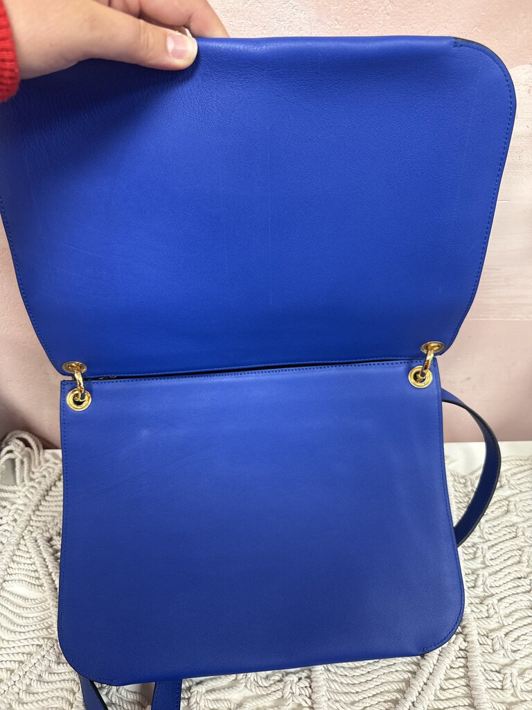 Marni Cobalt Leather Bandolier Crossbody