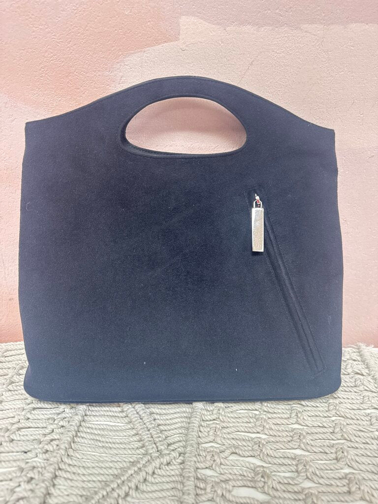 Ferragamo Black Velvet Top Handle Bag