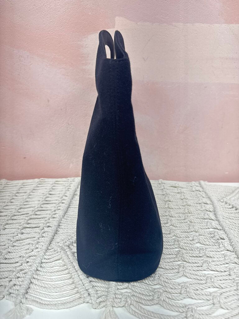 Ferragamo Black Velvet Top Handle Bag