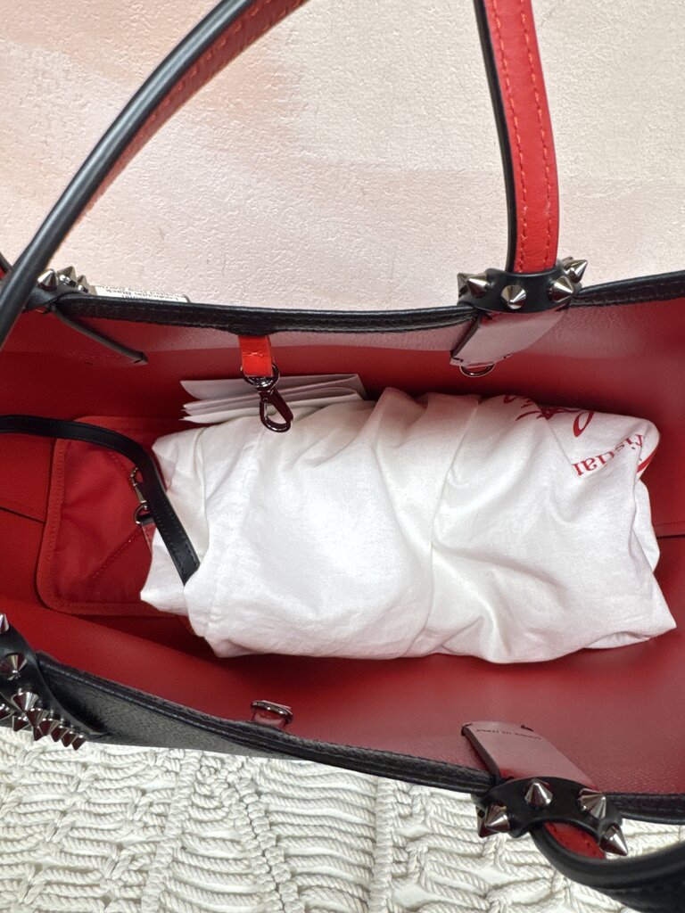 Louboutin Black Studded Dog Carrier w/Dustbag