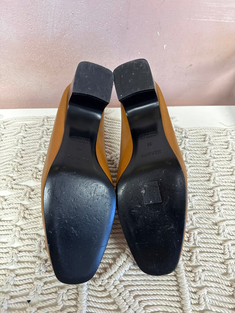 Hermes Camel Diane Mules w/Box