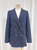 Veronica Beard Blue Pinstripe Wool Blazer