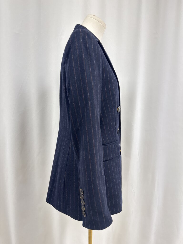 Veronica Beard Blue Pinstripe Wool Blazer