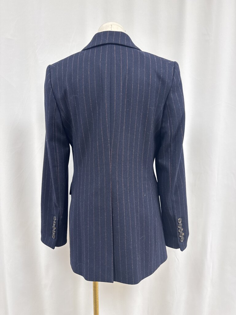 Veronica Beard Blue Pinstripe Wool Blazer