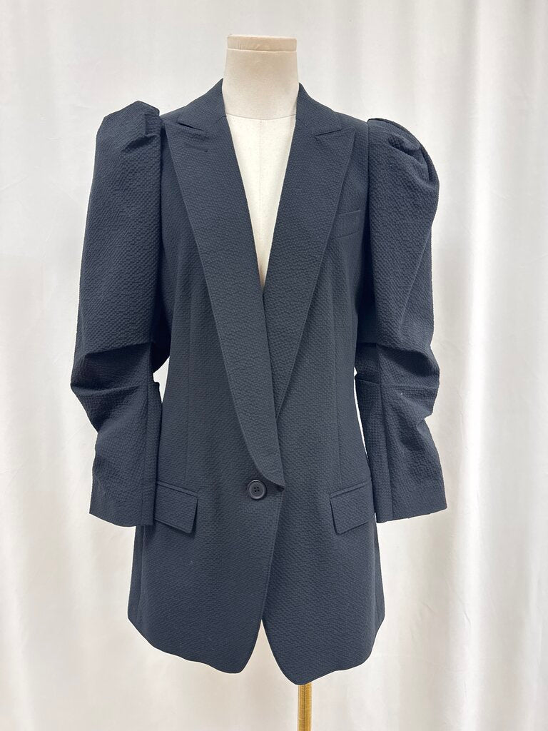 Smythe Black Puff Sleeve Blazer