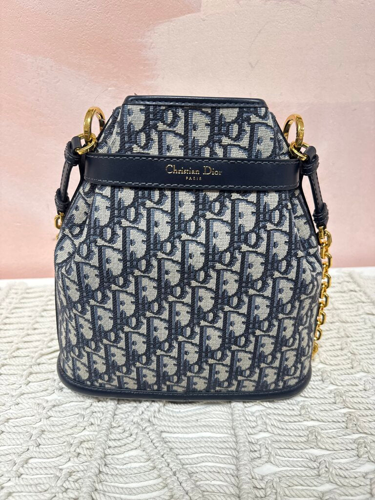 Dior Monogram Canvas Oblique Bucket Bag w/ Box and Dustbag