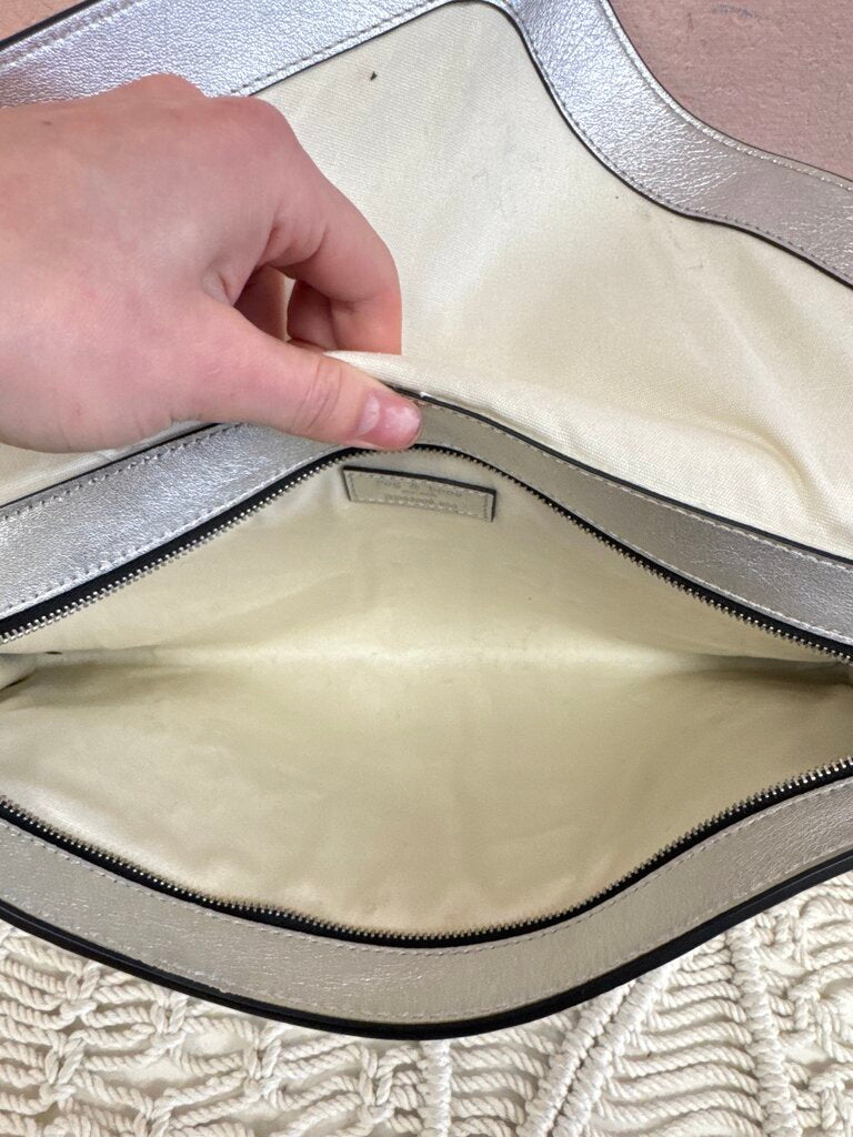 rag & bone Silver Oversized Envelope Clutch