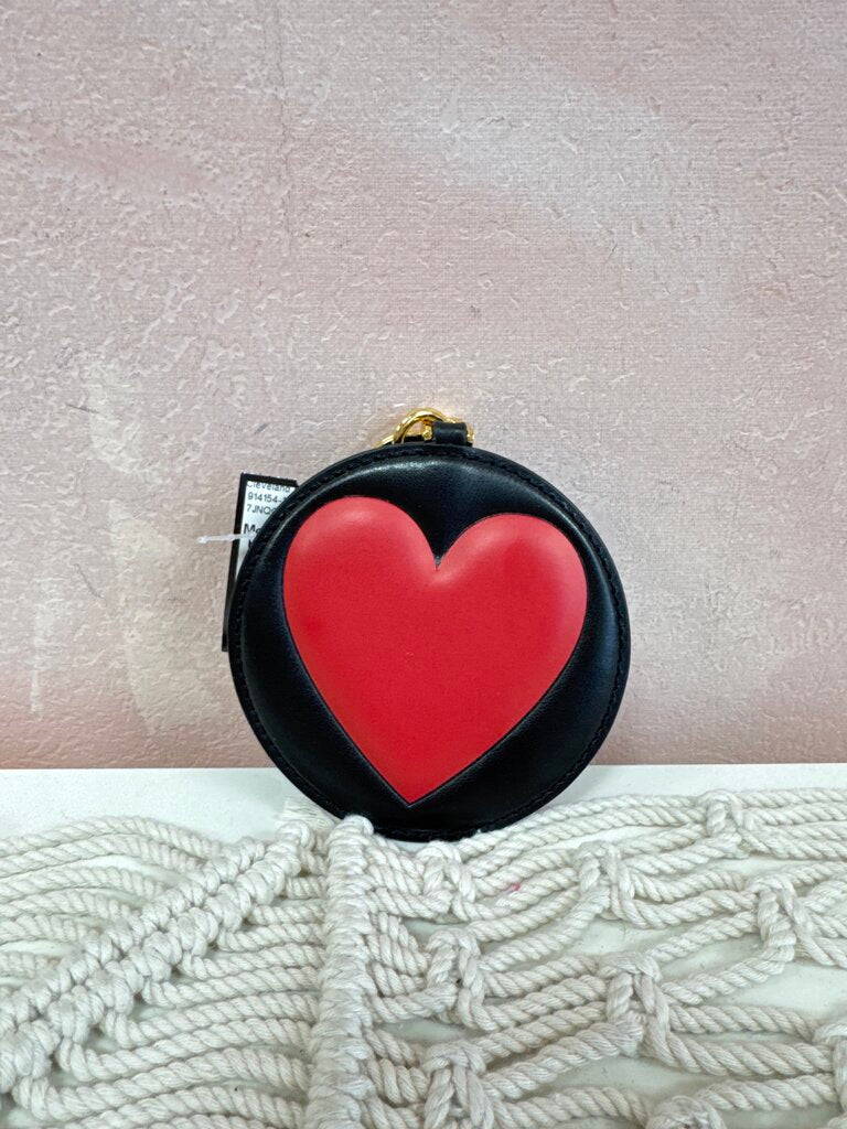 Moschino Big Heart Leather Keychain w/Bag