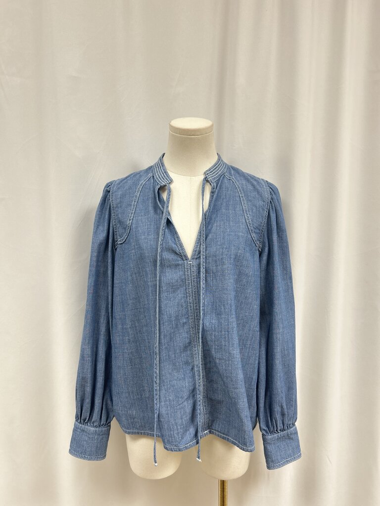 ba&sh Denim Henley Top