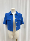 Veronica Beard Royal Blue Tweed Cropped Jacket NWT