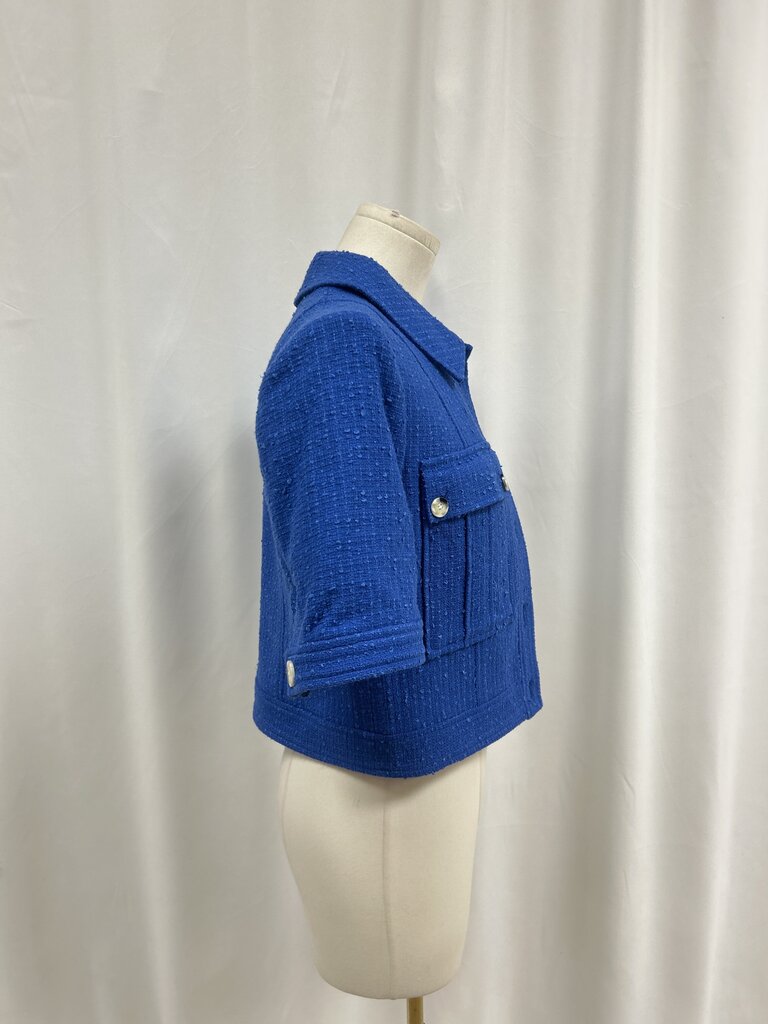 Veronica Beard Royal Blue Tweed Cropped Jacket NWT