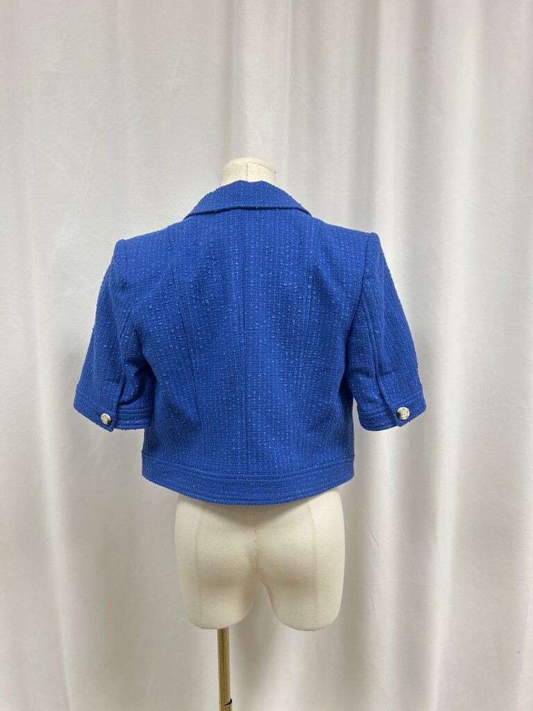 Veronica Beard Royal Blue Tweed Cropped Jacket NWT
