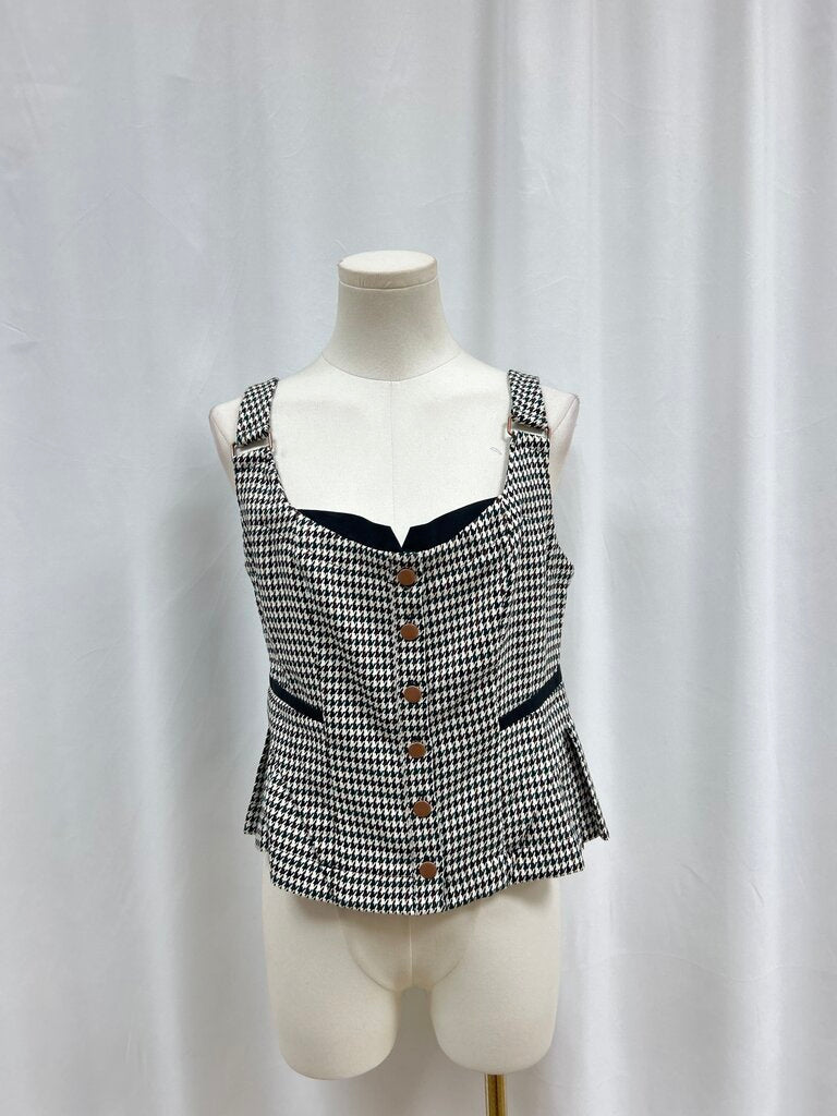 Maeve Houndstooth Peplum Tank