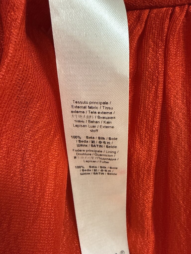 Roberto Cavalli Red Silk Cinched Dress