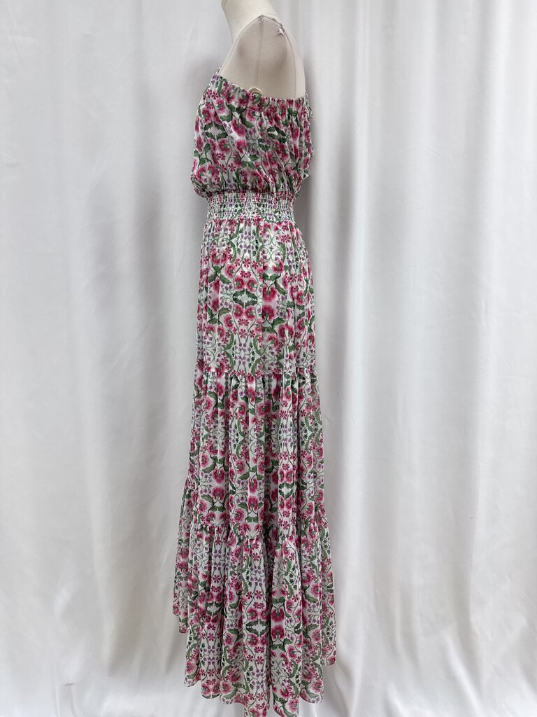 Misa Pink Floral One Shoulder Maxi Dress