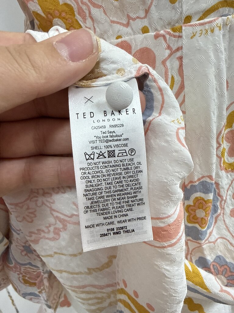 Ted Baker White Floral Midi Dress