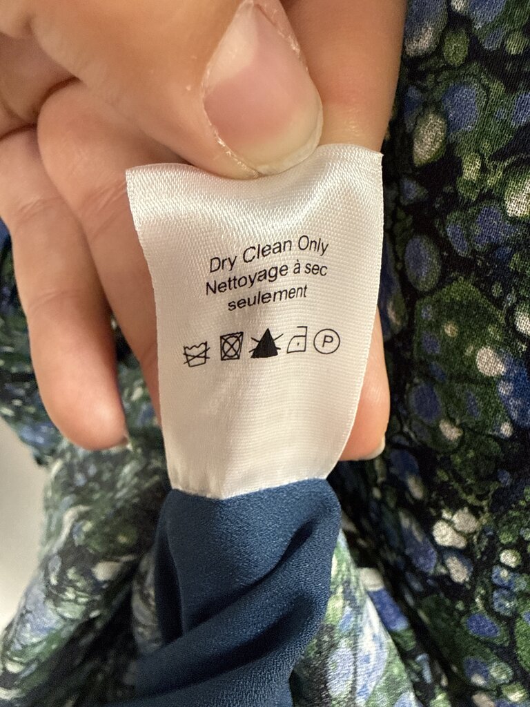 Veronica Beard Blue and Green Printed Belted Maxi Dress