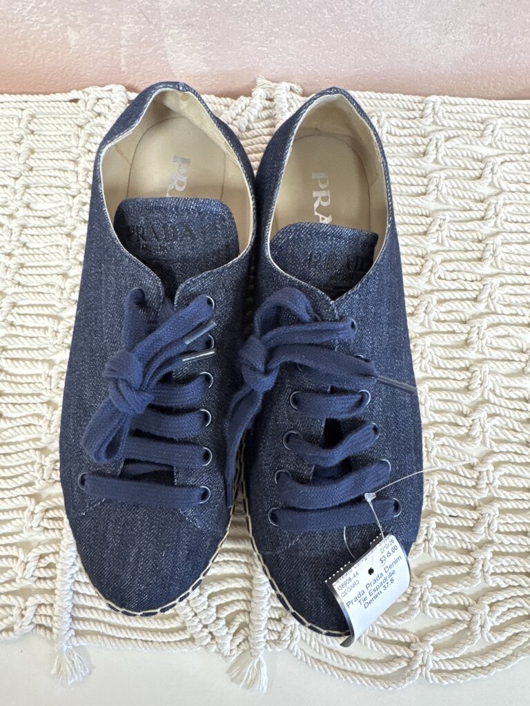 Prada Denim Tie Espadrille