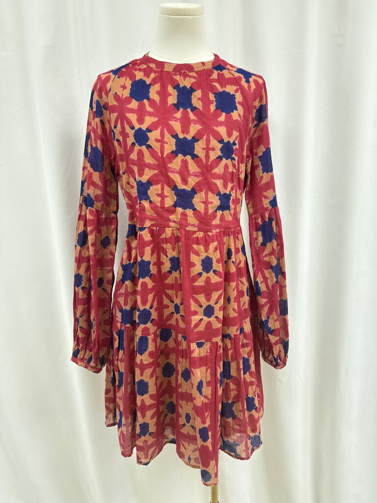 Banjanan Red Printed Midi Dress