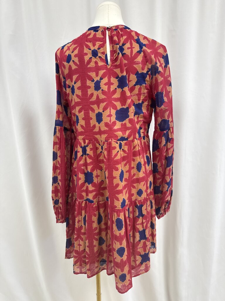 Banjanan Red Printed Midi Dress