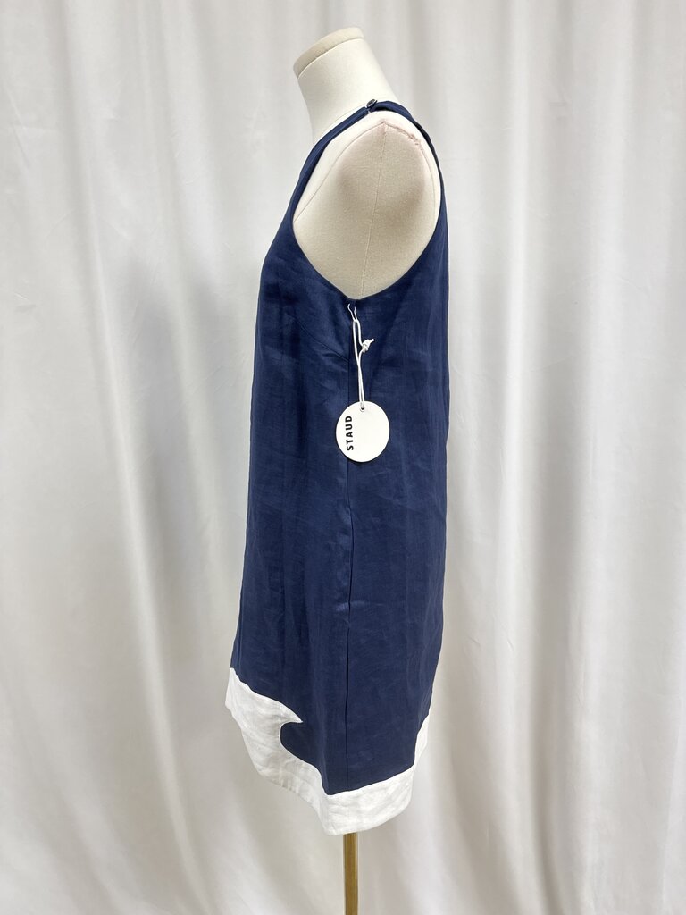 Staud Navy and White Linen Dress NWT