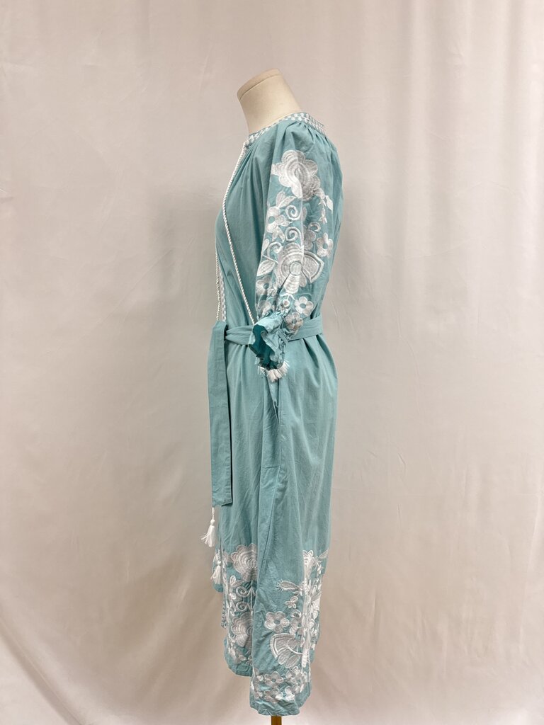 Julia Amory Light Blue Embroidered Maxi Dress