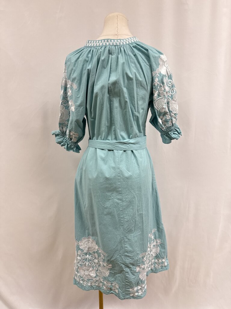 Julia Amory Light Blue Embroidered Maxi Dress