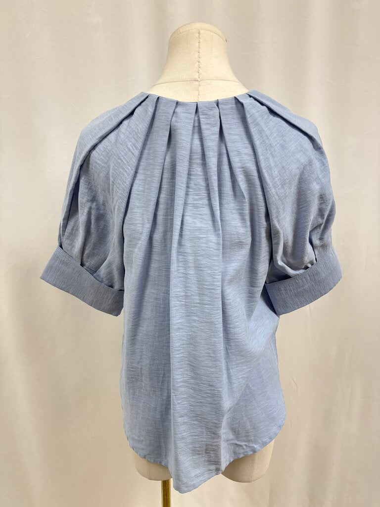 A.L.C. Light Blue Box Pleat Blouse